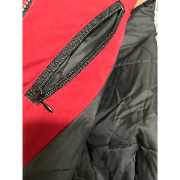 Nils Skiwear Womens Red Faux Fur Collar Belted Ski Jacket Size 10 Petite - Picture 10 of 10